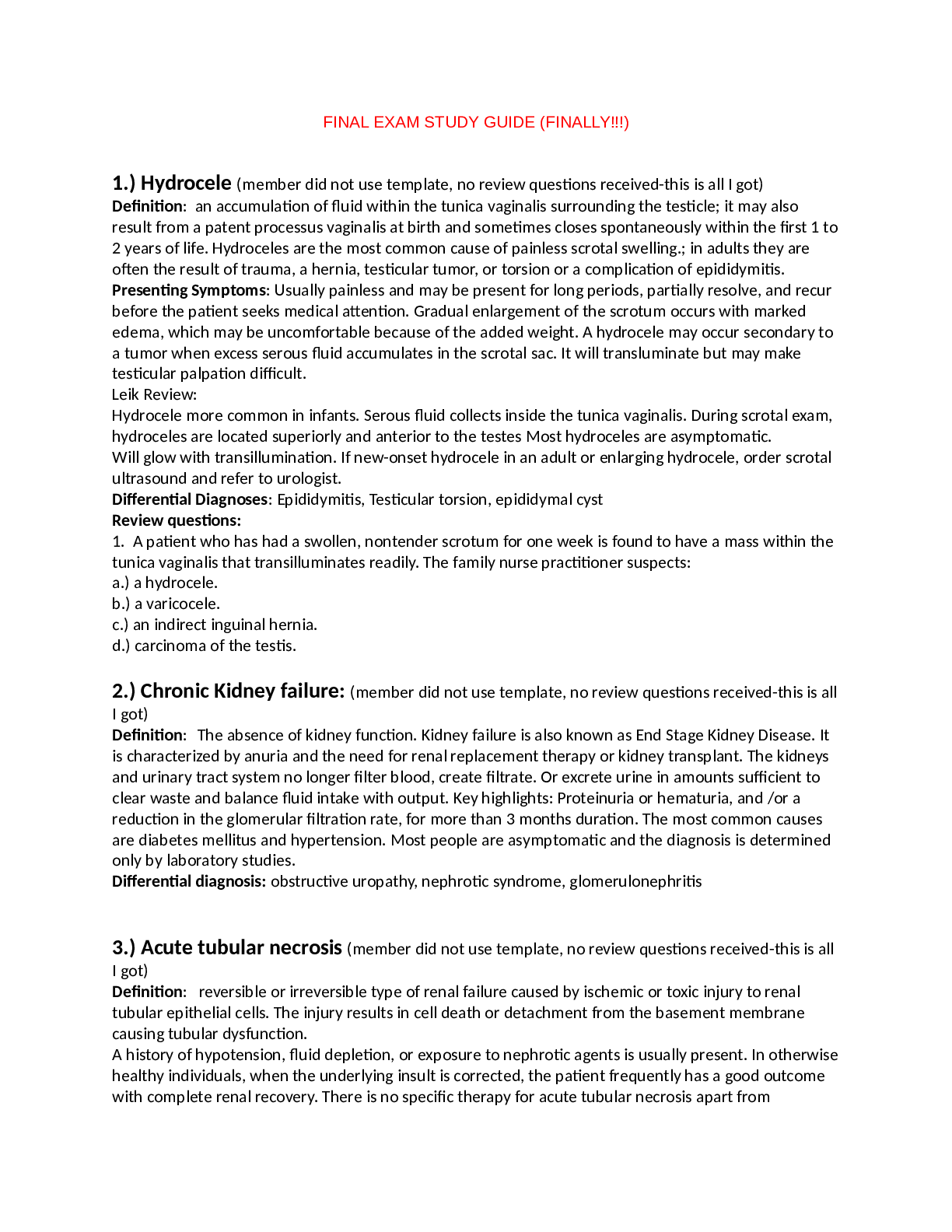 Preview image for Final Exam study guide (LATEST 2022)